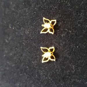 Delicate goldtone butterfly earrings w/ crystal body